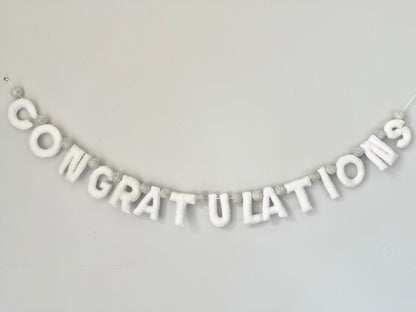 CONGRATULATIONS felt banner - white letters