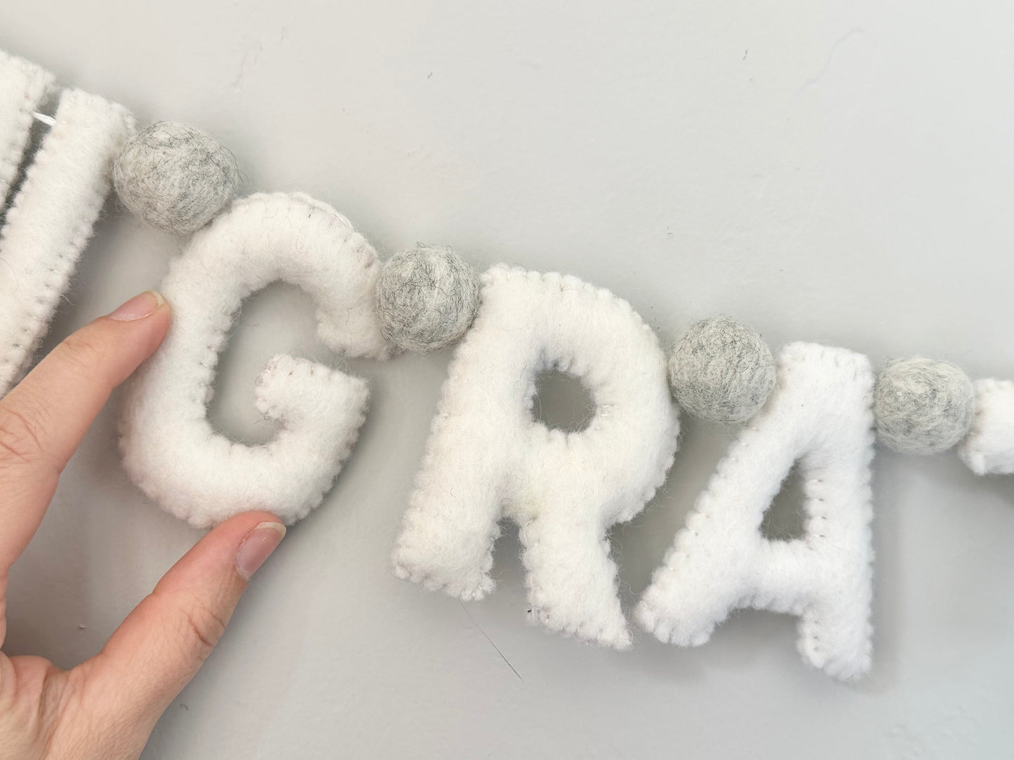 CONGRATULATIONS felt banner - white letters