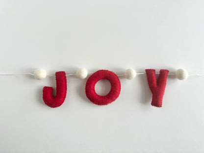 JOY felt banner - white or red letters