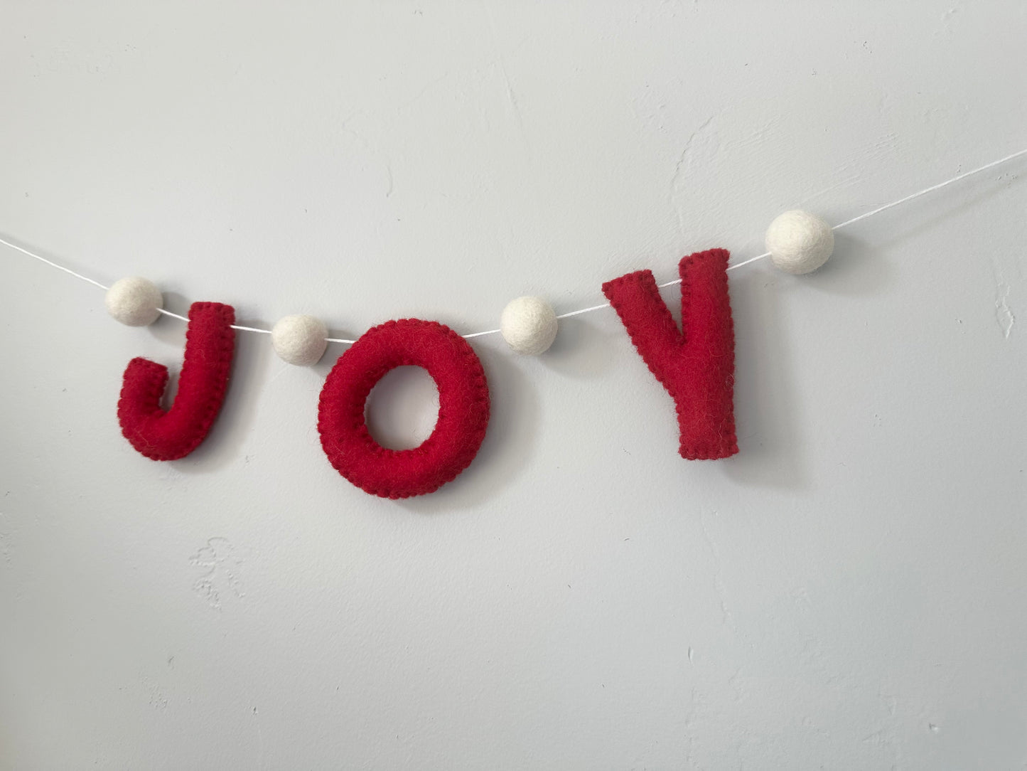 JOY felt banner - white or red letters