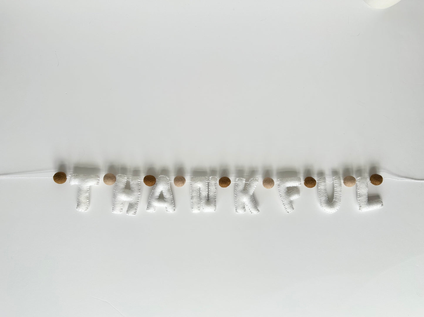 THANKFUL felt banner - white letters