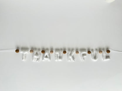THANKFUL felt banner - white letters