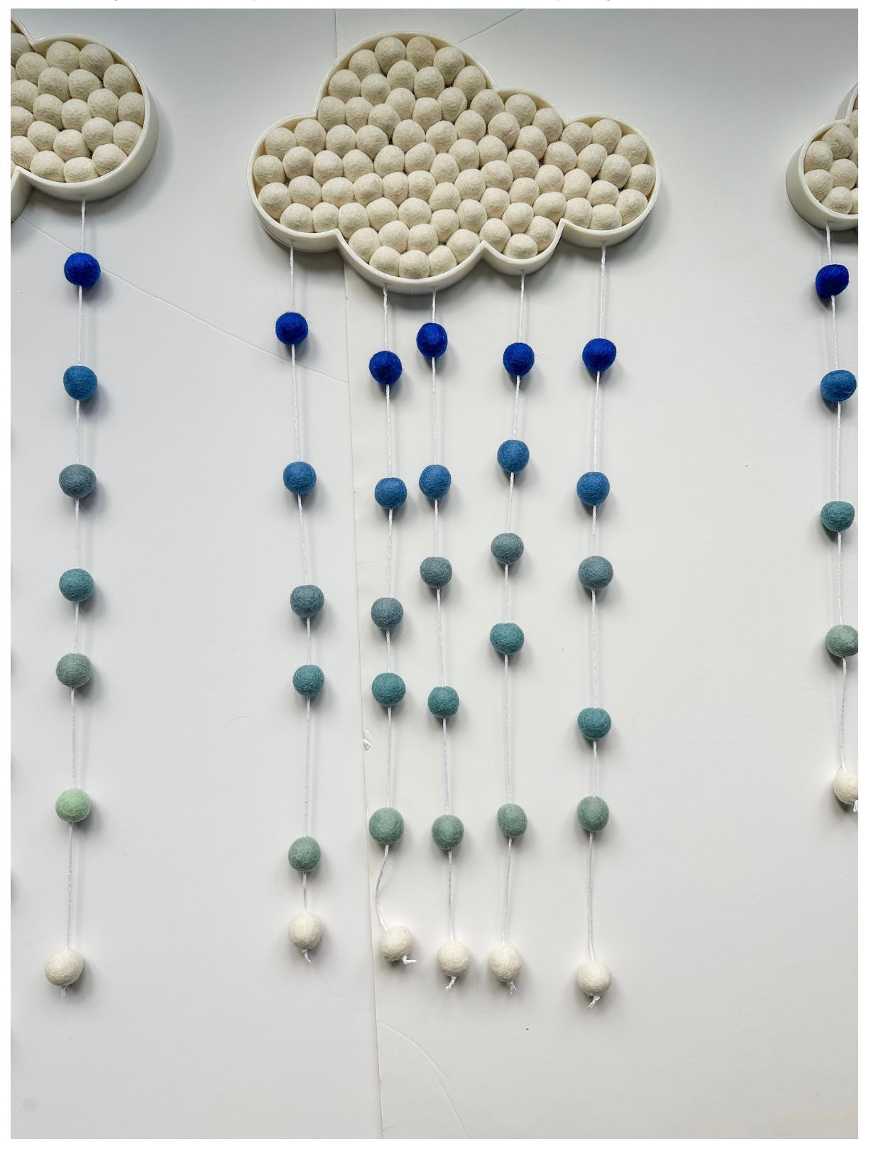 Felt Ball Blue Ombre Rain Cloud