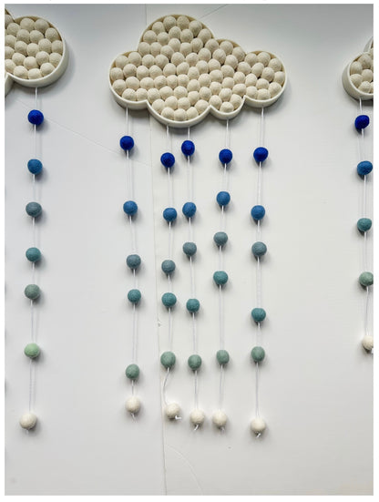 Felt Ball Blue Ombre Rain Cloud