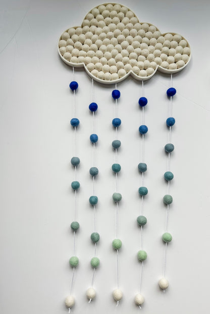 Felt Ball Blue Ombre Rain Cloud