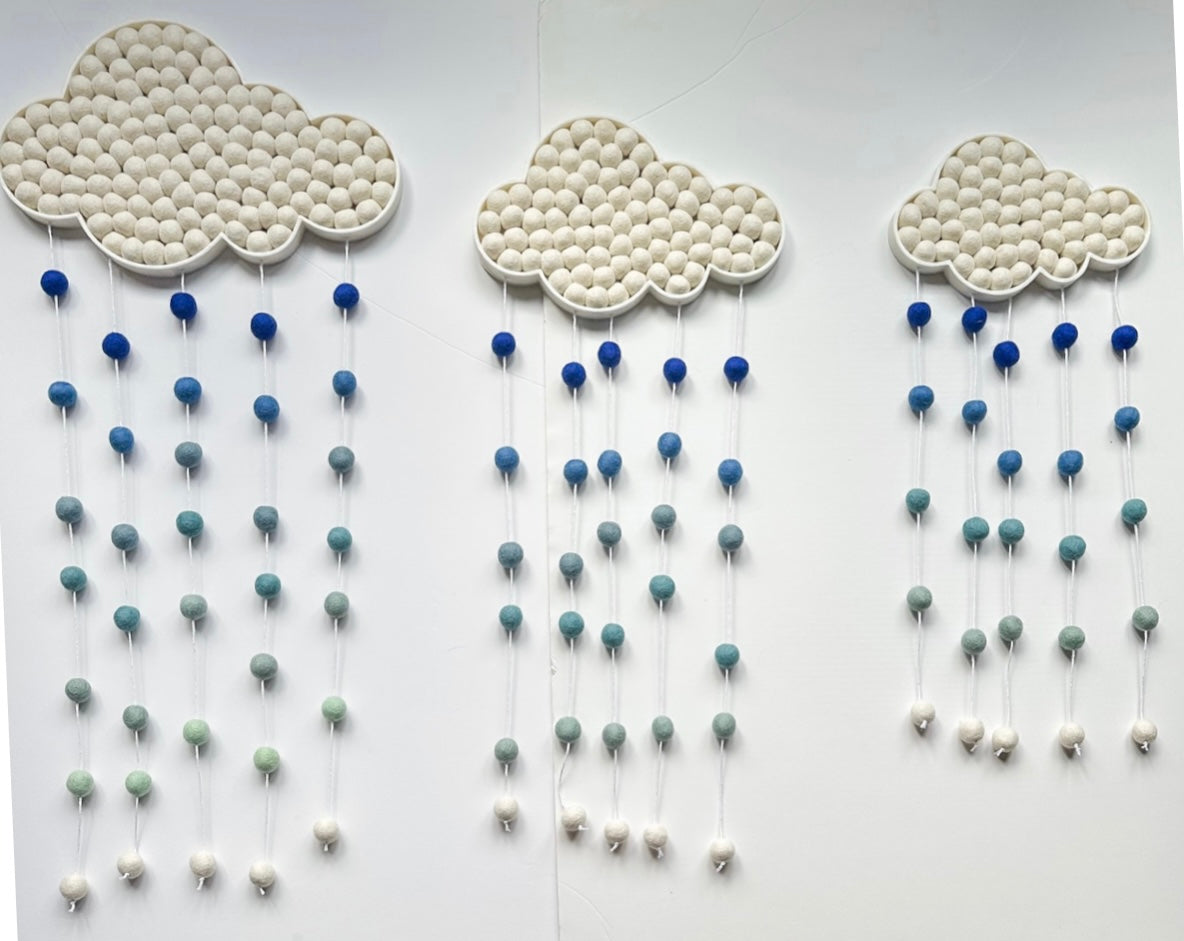 Felt Ball Blue Ombre Rain Cloud
