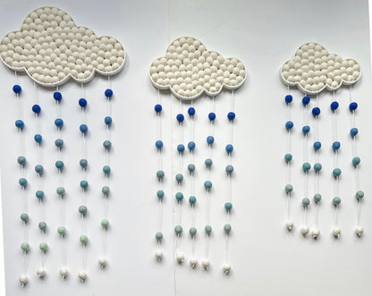 Felt Ball Blue Ombre Rain Cloud