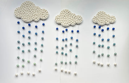 Felt Ball Blue Ombre Rain Cloud
