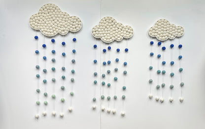 Felt Ball Blue Ombre Rain Cloud