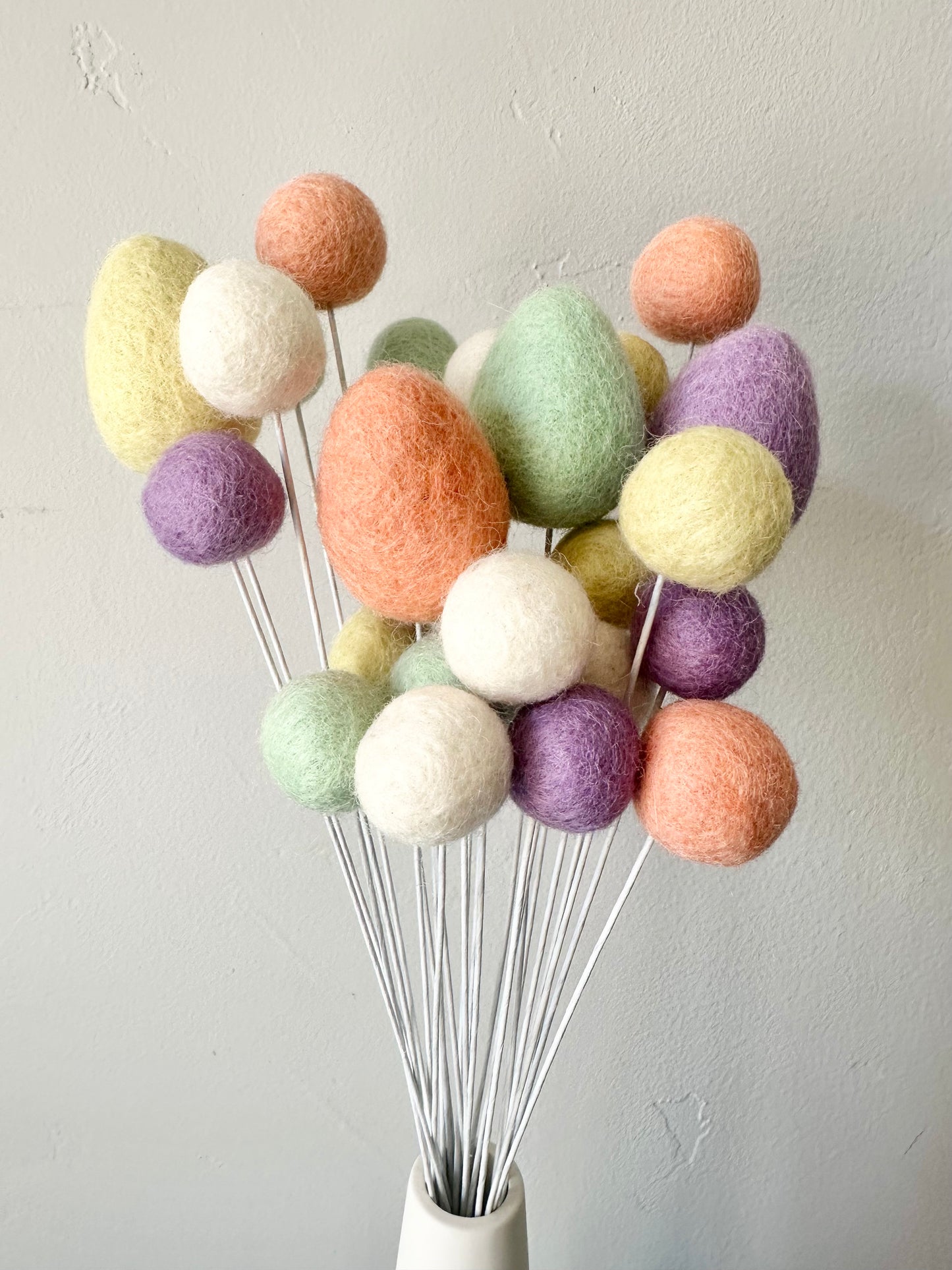 Pastel Egg & Felt Ball Bouquet