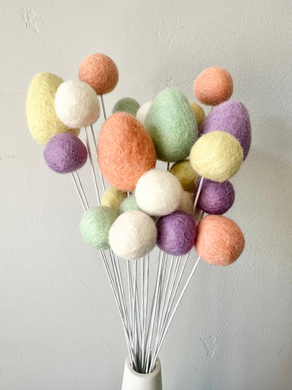 Pastel Egg & Felt Ball Bouquet