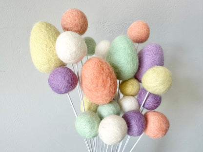 Pastel Egg & Felt Ball Bouquet