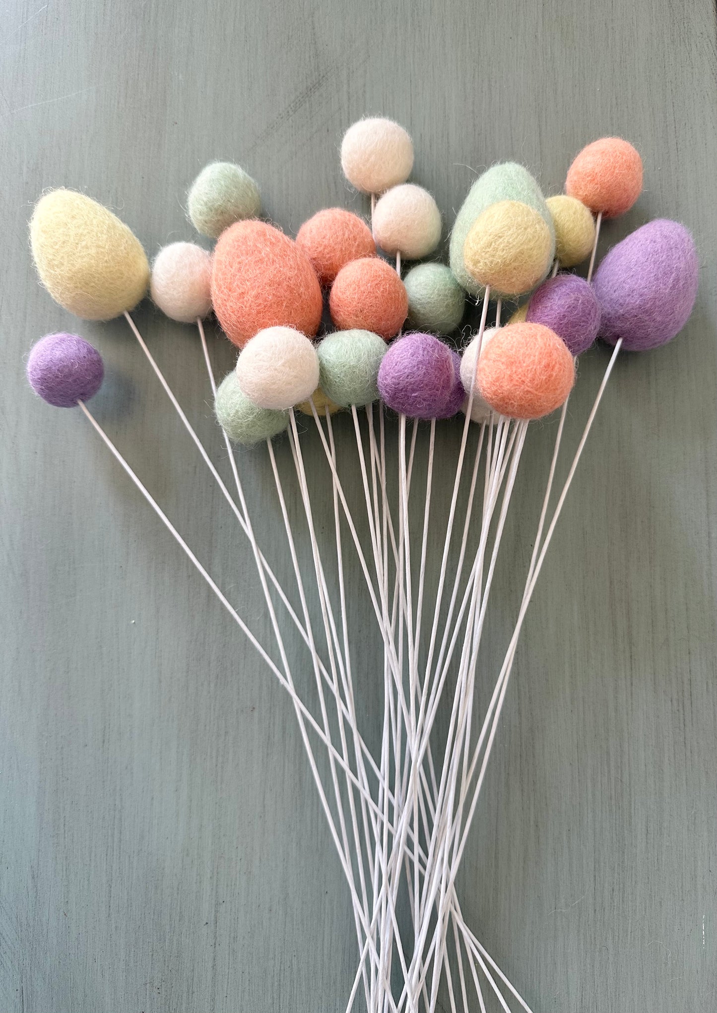 Pastel Egg & Felt Ball Bouquet