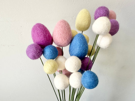 Easter Egg & Felt Ball Bouquet