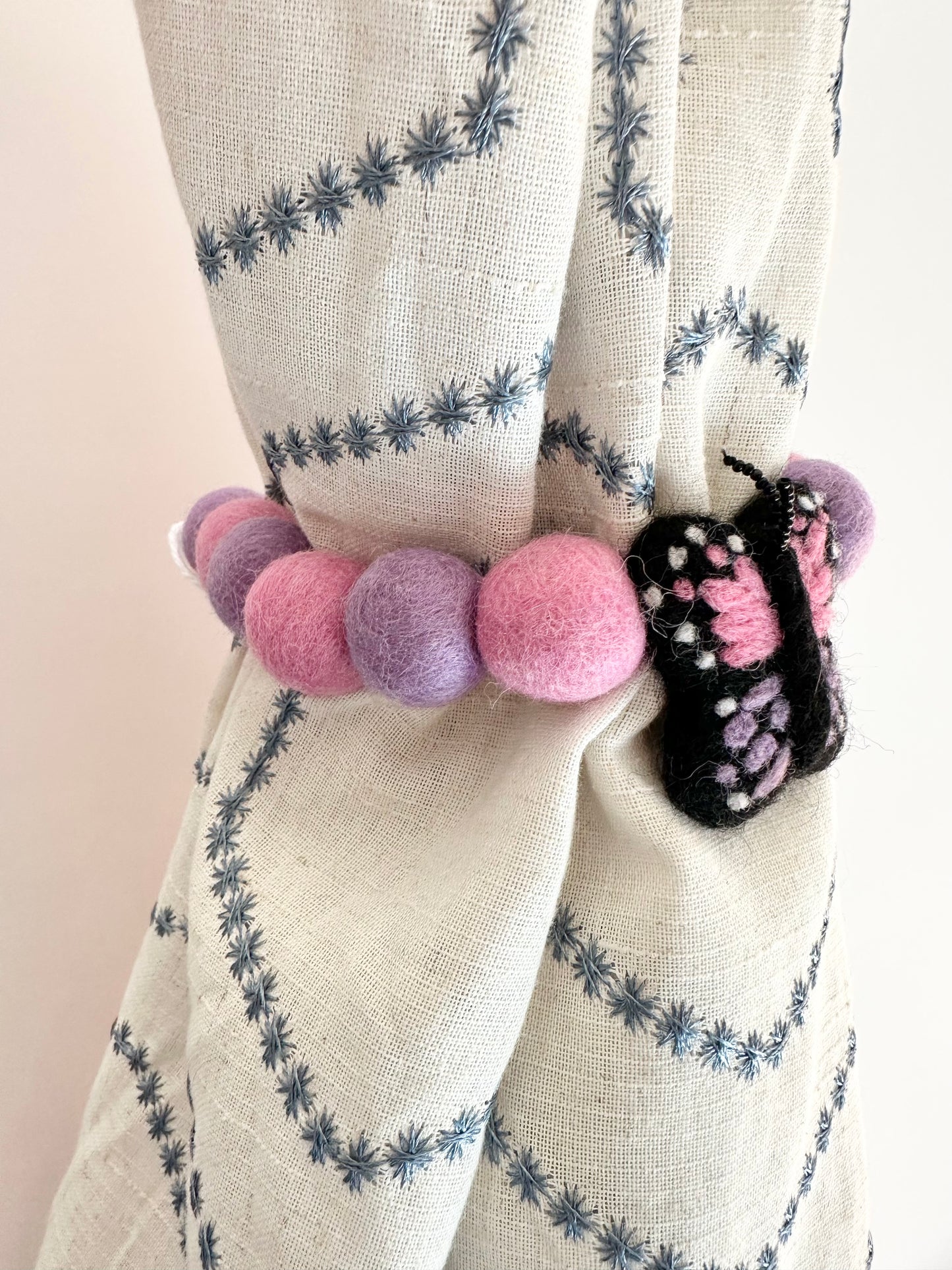 Pink & Purple Butterfly Curtain Ties