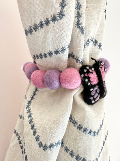 Pink & Purple Butterfly Curtain Ties