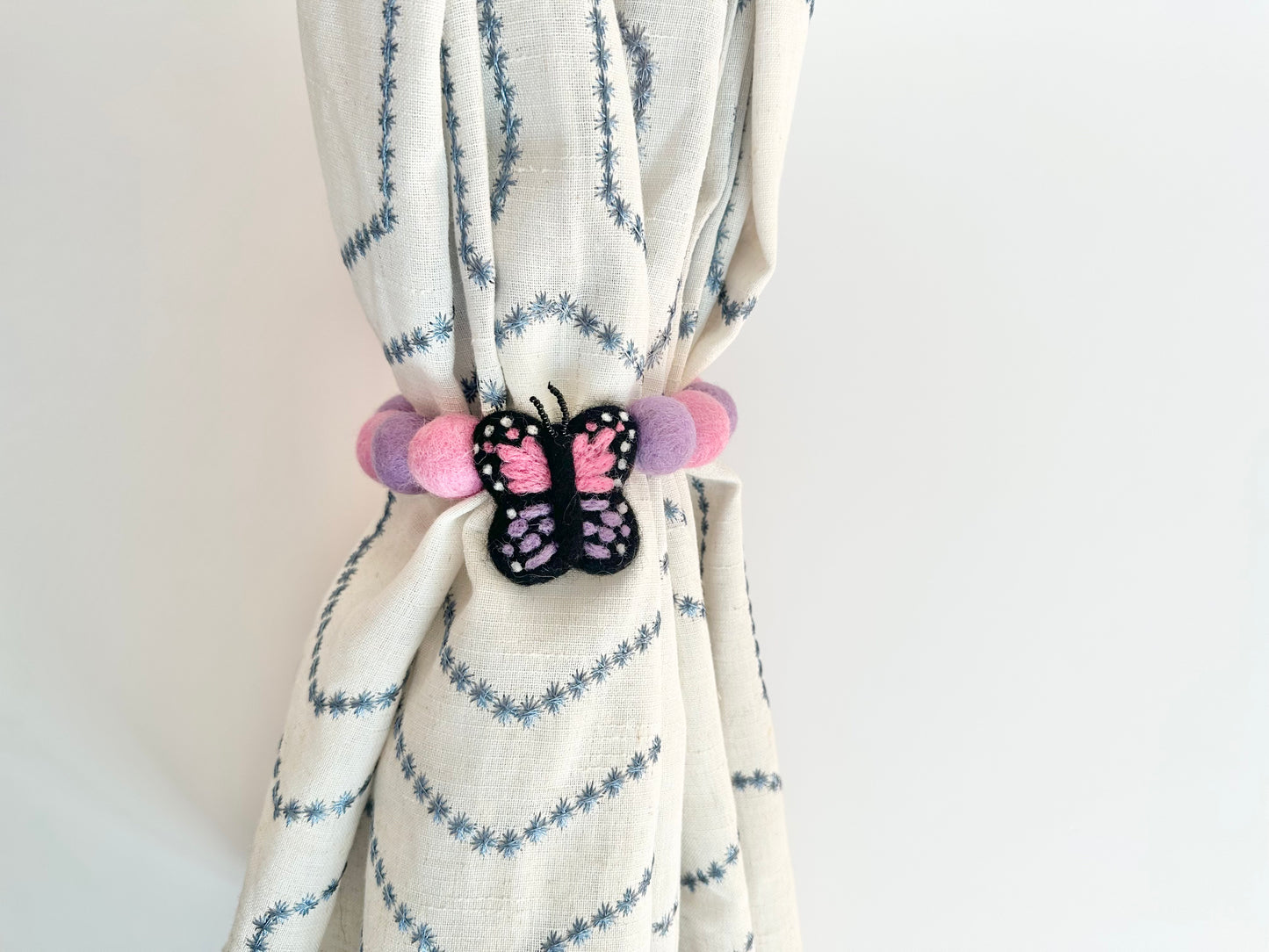 Pink & Purple Butterfly Curtain Ties