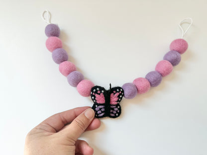 Pink & Purple Butterfly Curtain Ties