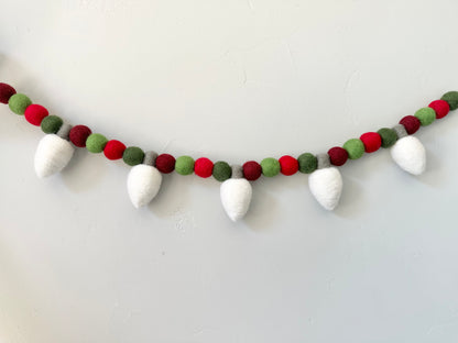 Red & Green w/ White Bulbs Garland