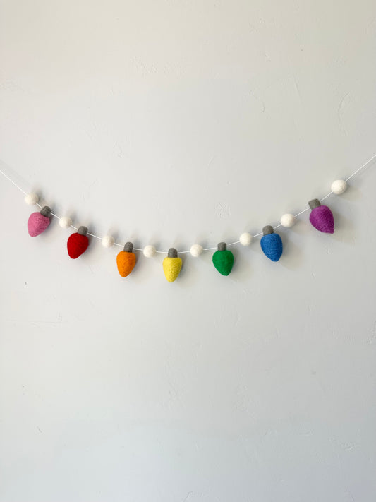 Rainbow Light Bulb Garland