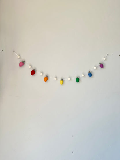 Rainbow Light Bulb Garland