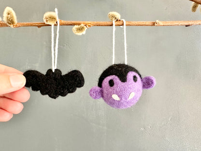 Vampire, Bat & Witch Ornaments