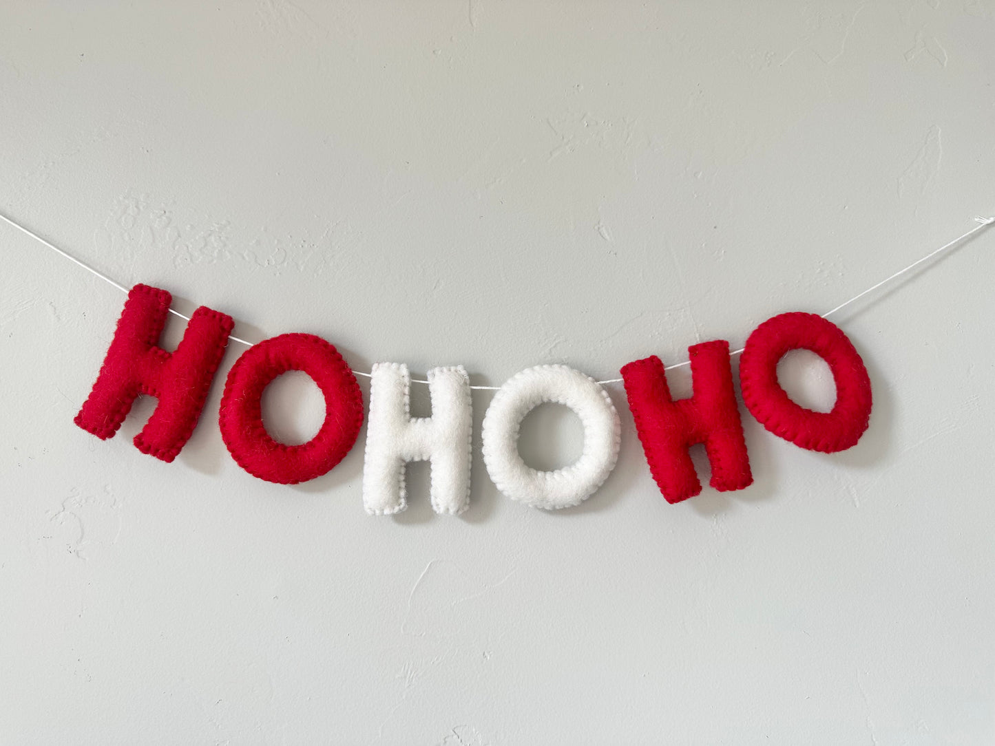 HO HO HO felt banner - Red & White Letters