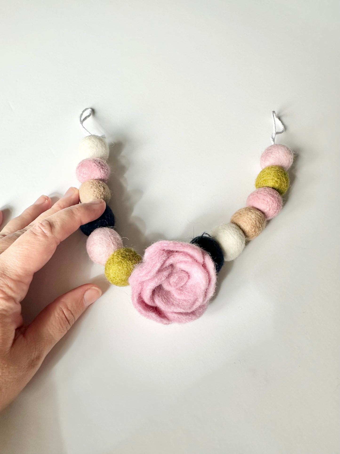 Baby Pink Rose Curtain Ties