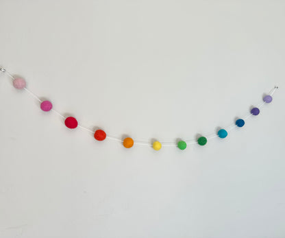 Ombre Rainbow JUMBO felt ball Garland