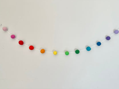 Ombre Rainbow JUMBO felt ball Garland