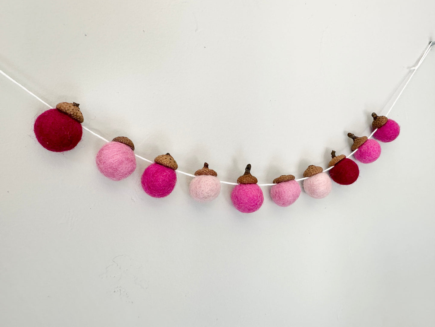 Shades of Pink Wool Acorns