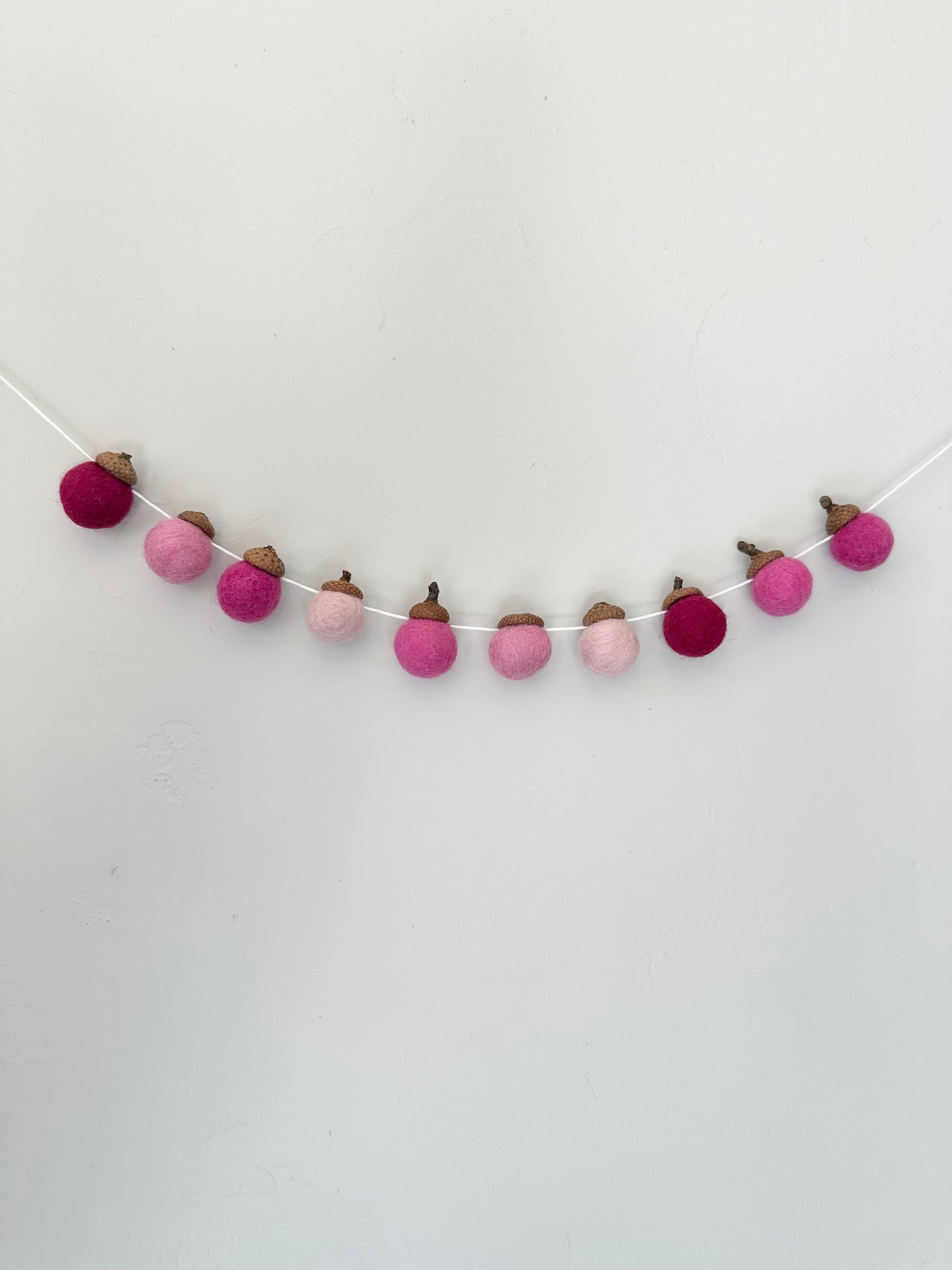 Shades of Pink Wool Acorns
