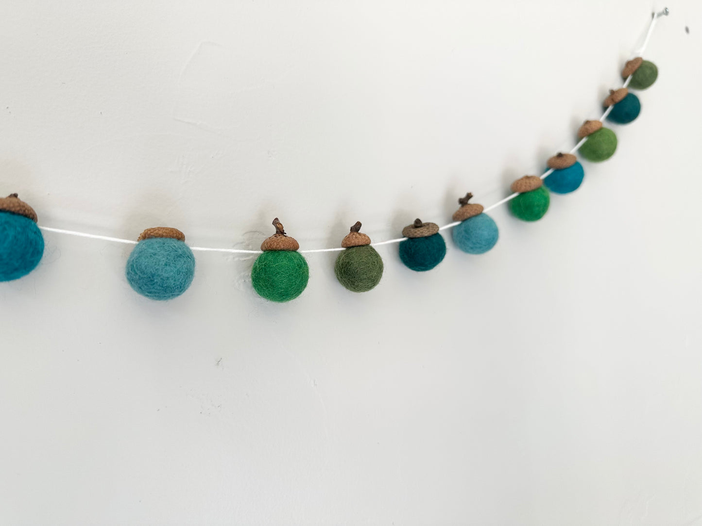 Greens & Blues Wool Acorns