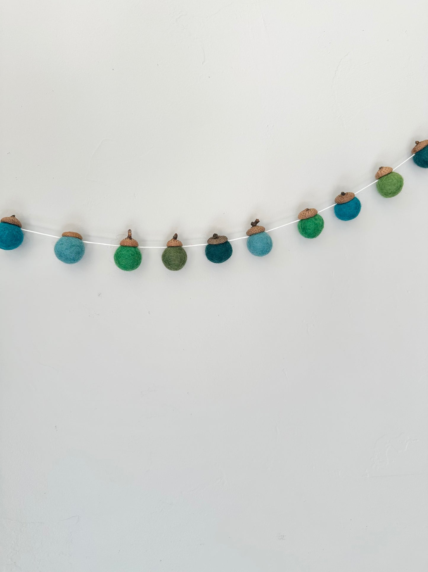 Greens & Blues Wool Acorns