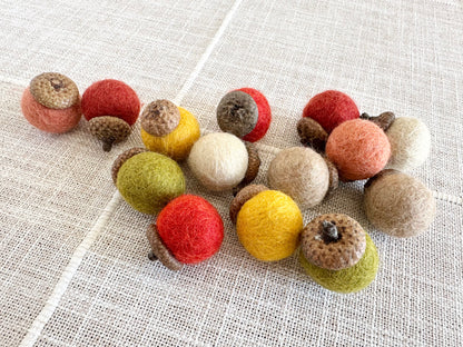 Beige Forward Wool Acorns