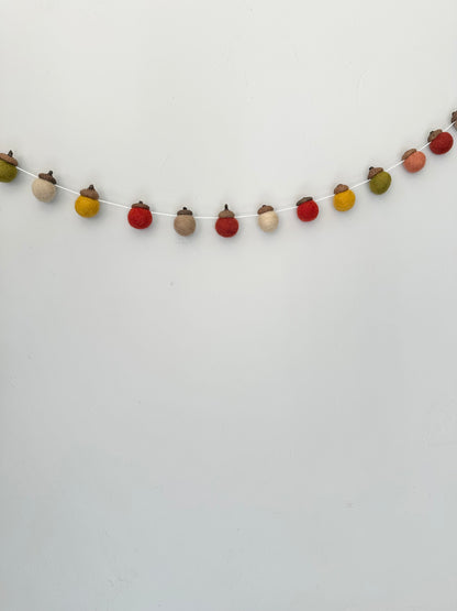 Beige Forward Wool Acorns