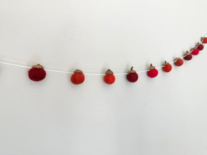 Shades of Red Wool Acorns