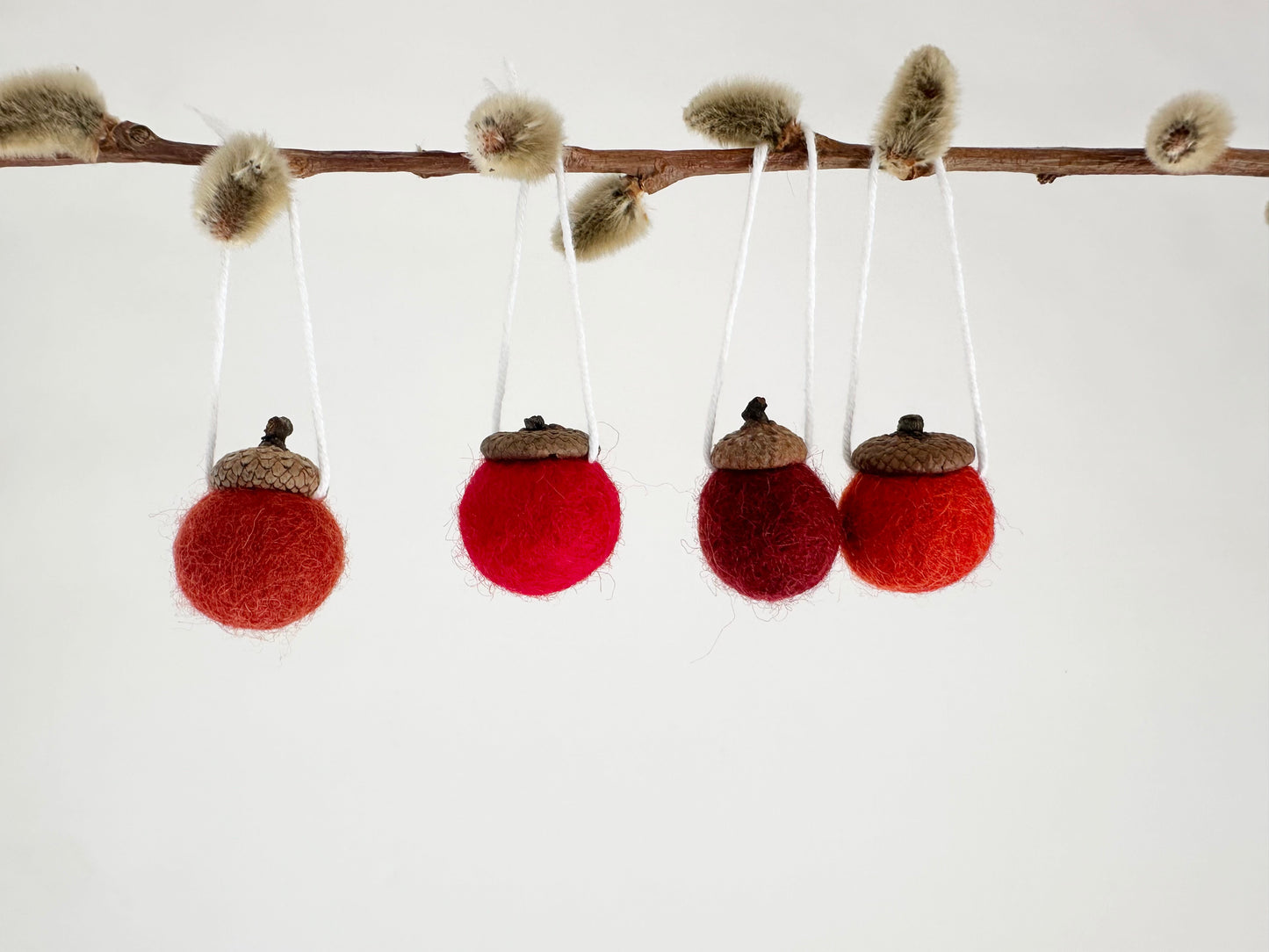 Shades of Red Wool Acorns