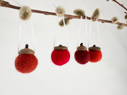 Shades of Red Wool Acorns