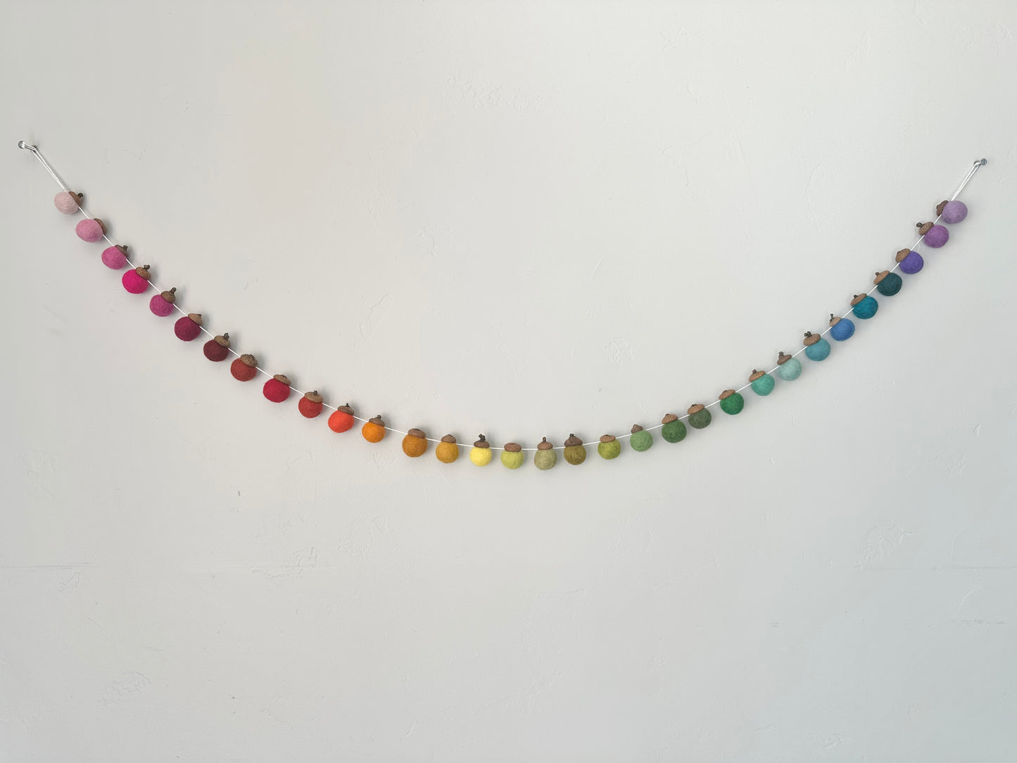 Rainbow Ombre Wool Acorns