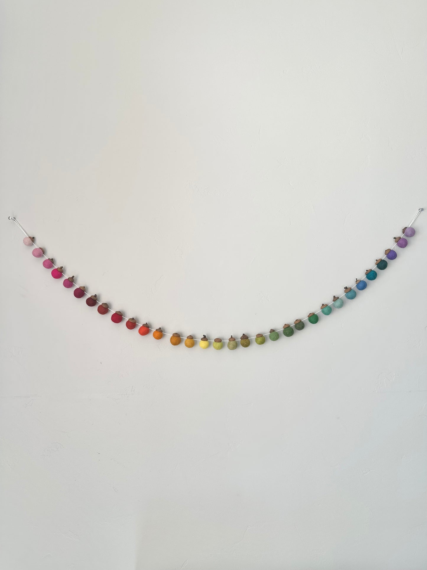 Rainbow Ombre Wool Acorns