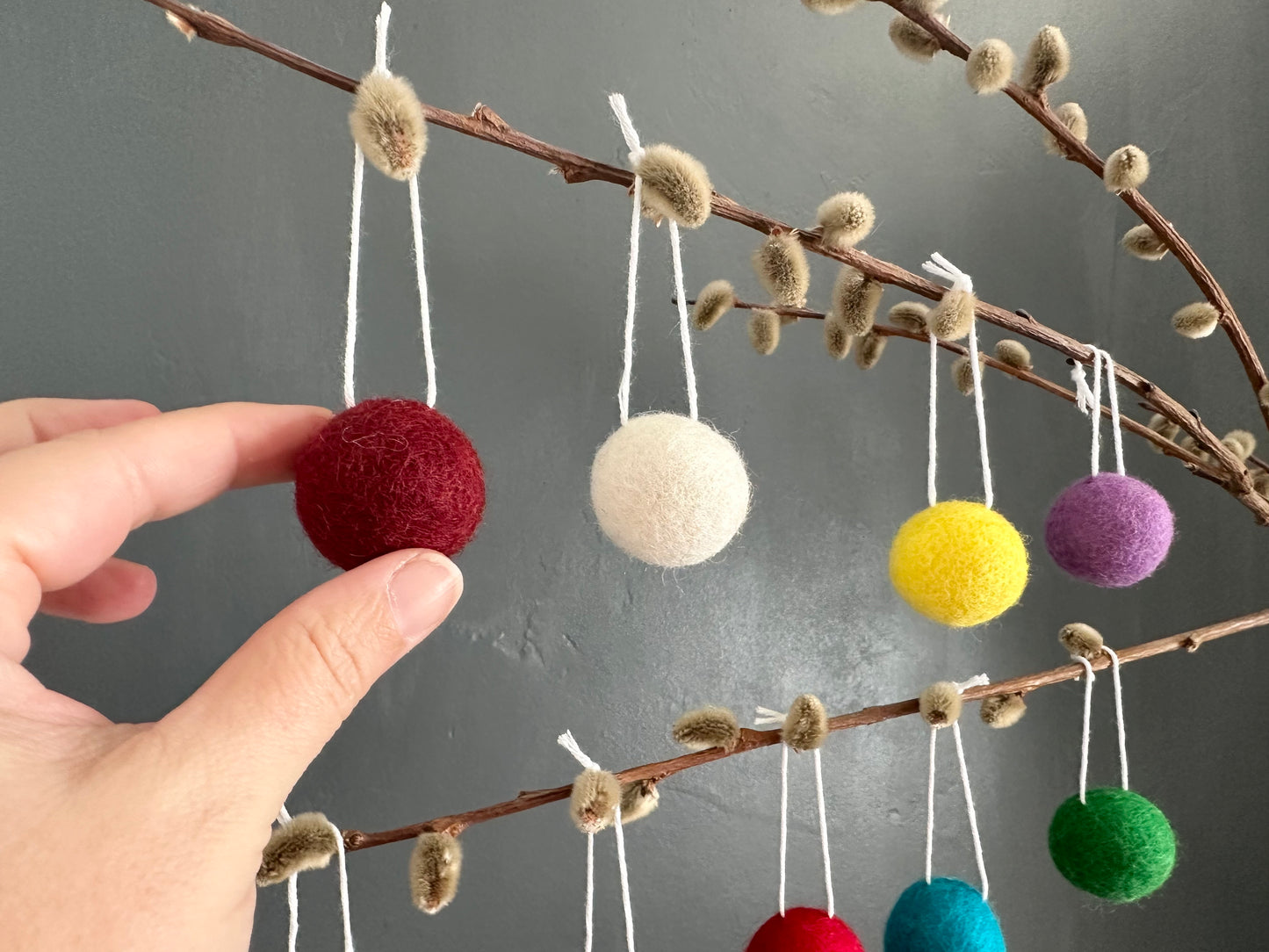 Choose Colors Jumbo Felt Ball Ornaments