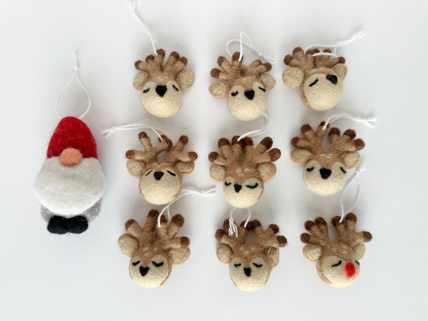 Santa & His Reindeer Ornaments
