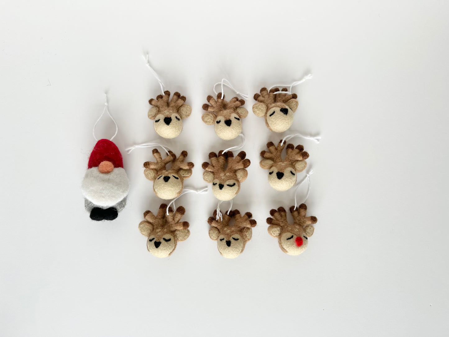 Santa & His Reindeer Ornaments