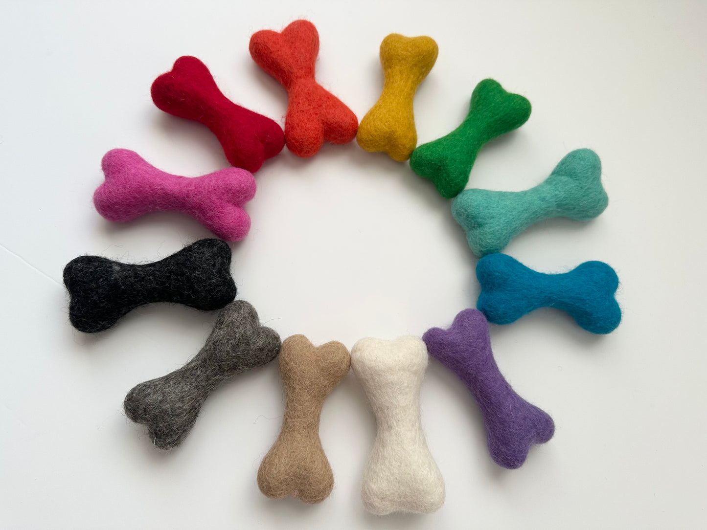 Small Solid Wool Dog Bones