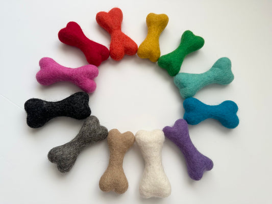 Small Solid Wool Dog Bones