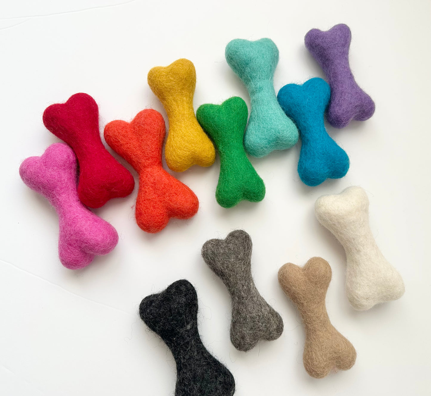 Small Solid Wool Dog Bones