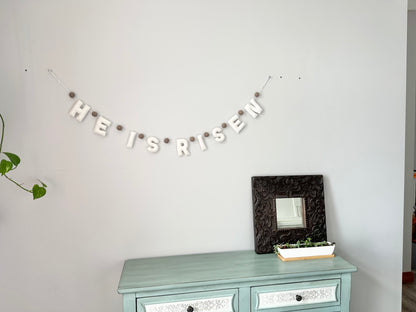 HE IS RISEN felt banner - white letters