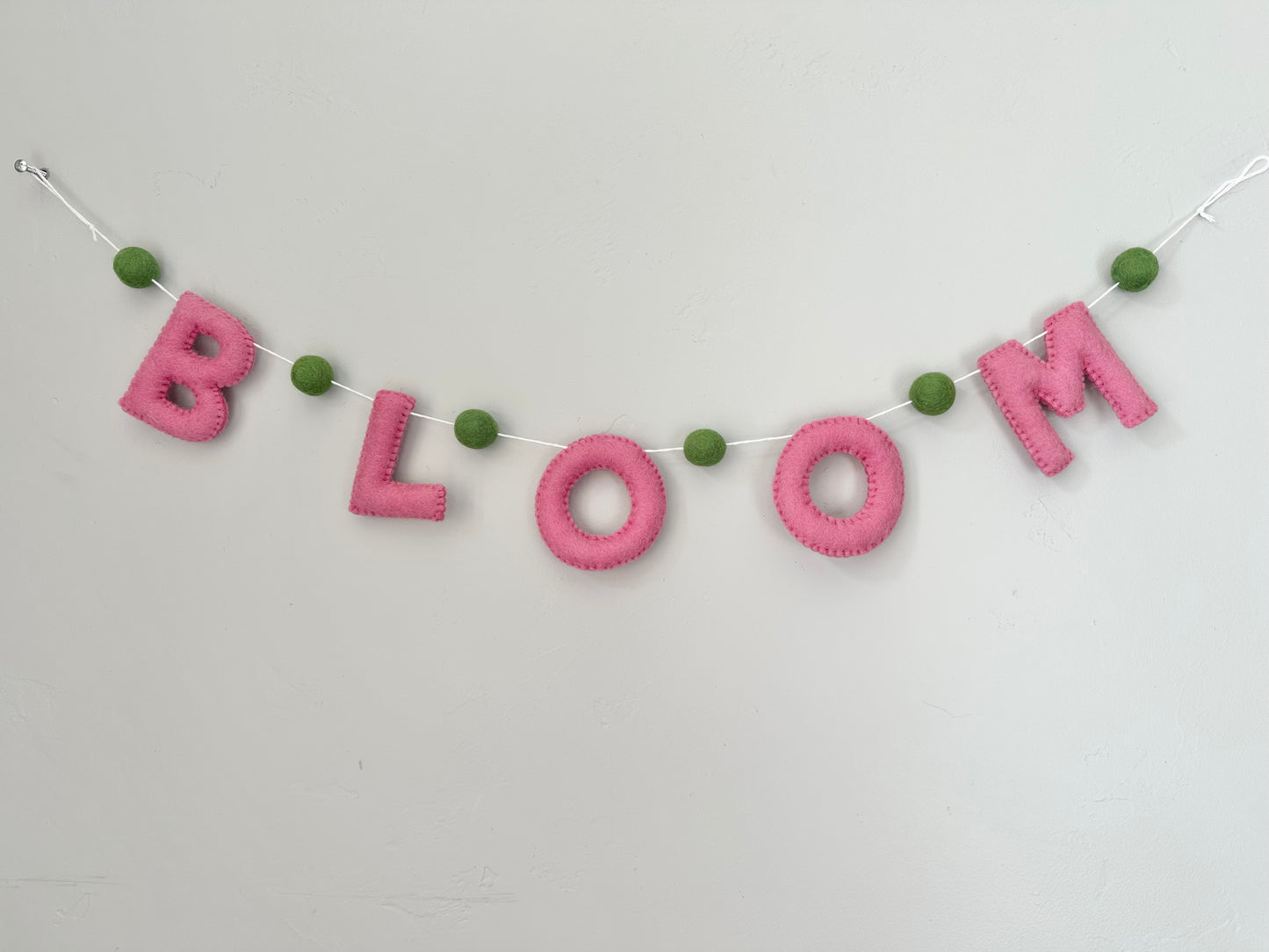 BLOOM felt banner - pink letters
