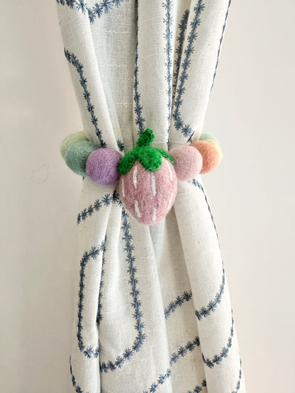 Baby Pink Strawberry Curtain Tie
